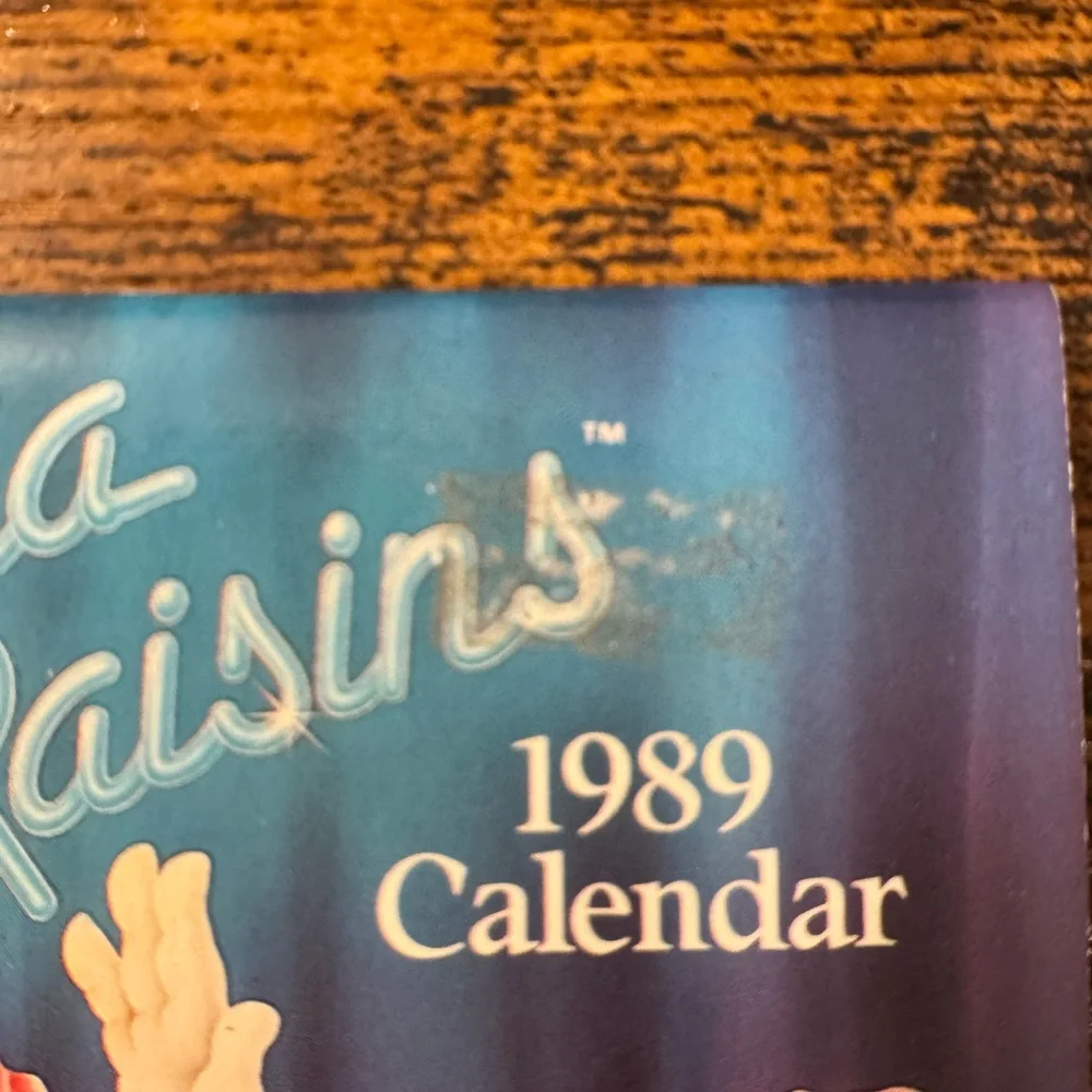 Vintage The California Raisins 1989 Mini Calendar